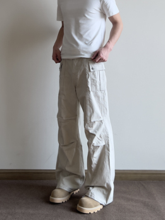 伞兵vibe直筒做旧褶皱牛仔休闲裤 裤 子男女 复古工装 COCKTAIL美式