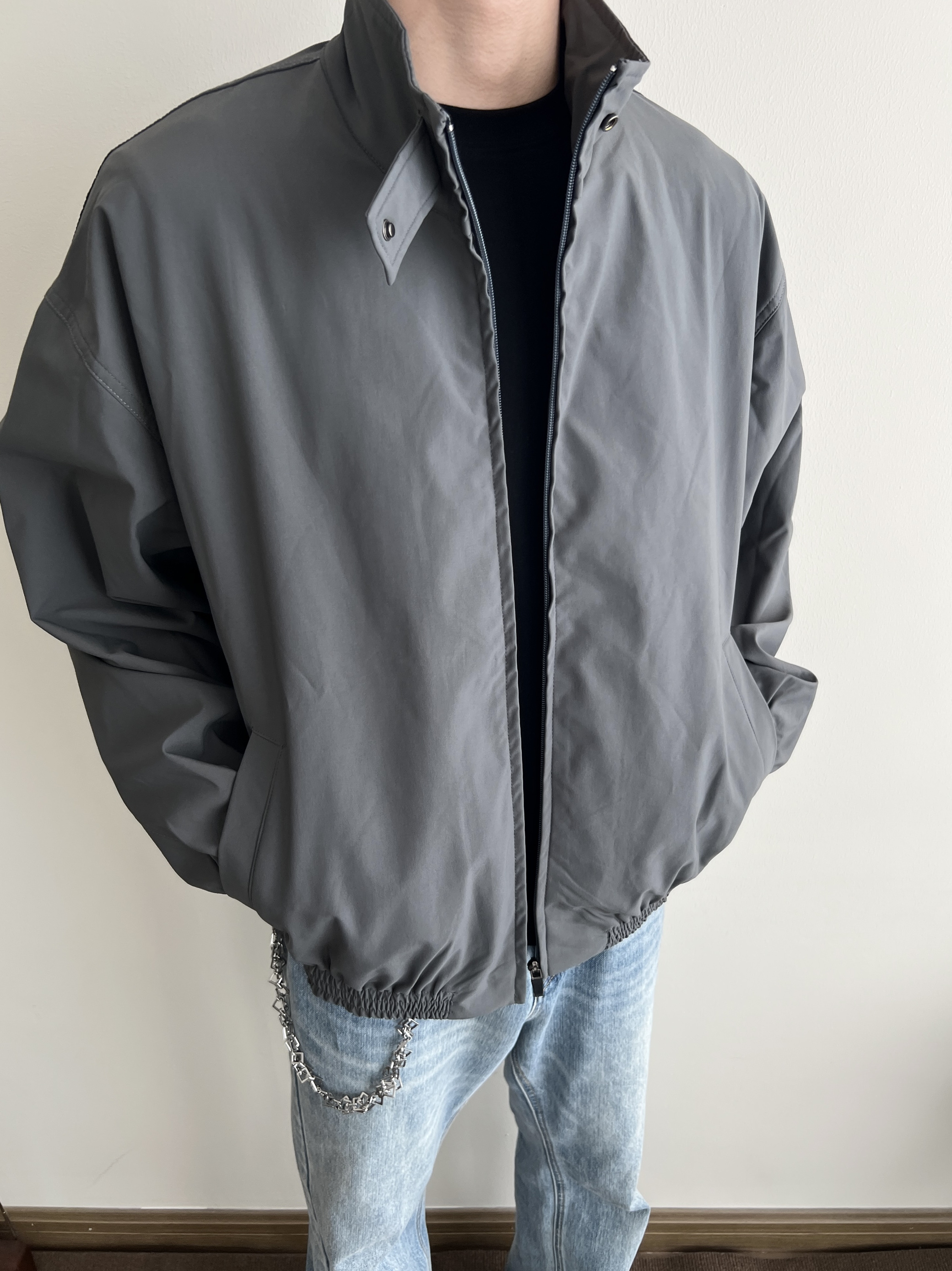 COCKTAIL「clean极简 户外风」白色冲锋衣外套男春季宽松工装夹克