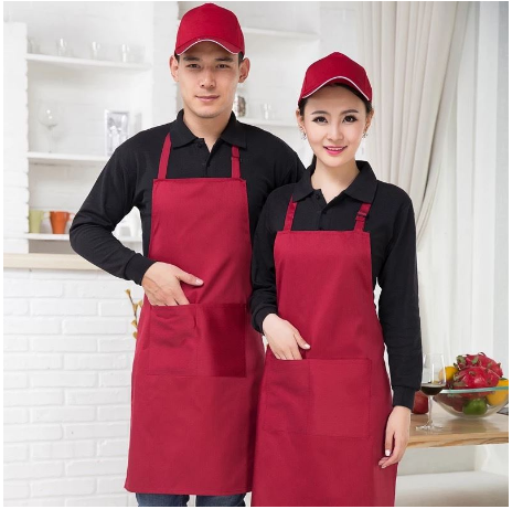 韩版时尚围裙包邮厨房服务员涤棉做饭工作服女男防水套装定制