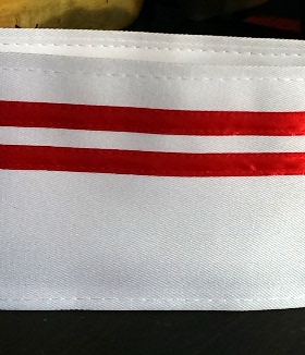 布帽 酒店厨师工作帽子 男女通用打荷帽 红边.纯白色10顶包邮