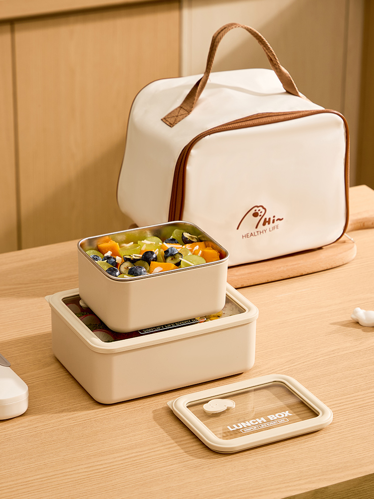 不锈钢饭盒上班族专用带饭可微波炉加热食品级便当盒保温学生餐盒