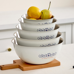 304食品级不锈钢盆套装 厨房备菜盆加厚打蛋料理盆双层洗菜沥水篮