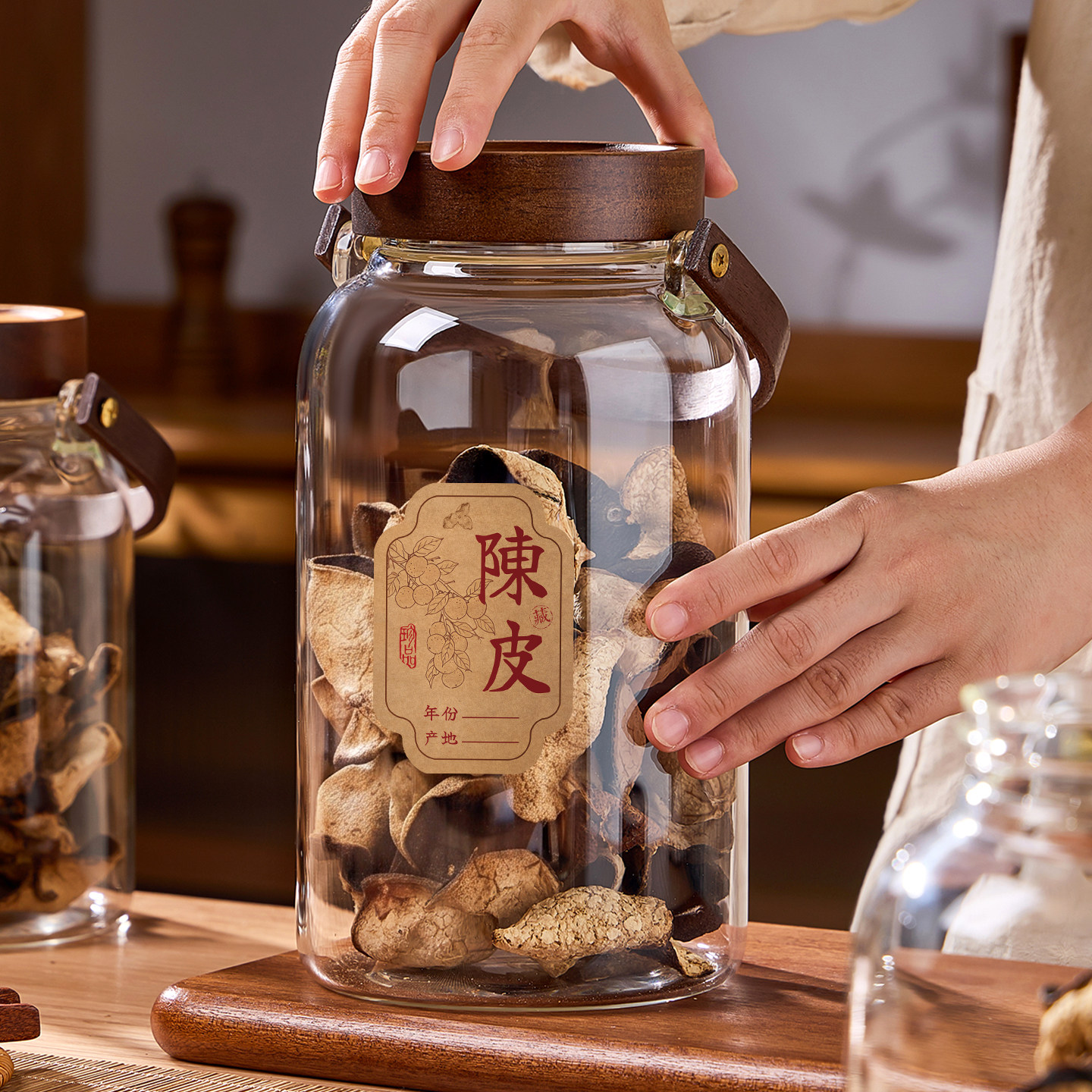 【密封防潮】高硼硅玻璃陈皮罐图片