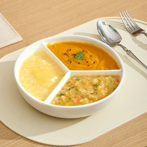 婴儿宝宝辅食一锅三蒸陶瓷分格碗