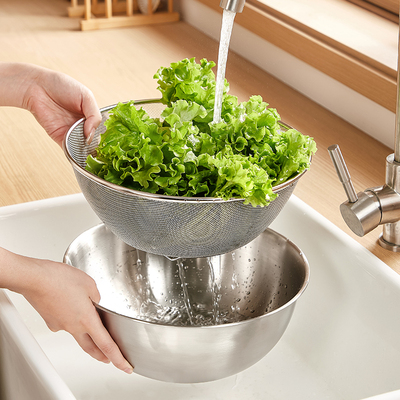 不锈钢沥水篮洗菜淘米神器烘培碗