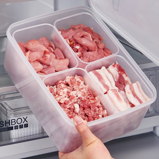 冰箱冻肉分格盒子肉类保鲜盒食品级专用冷冻收纳盒食物备餐分装盒