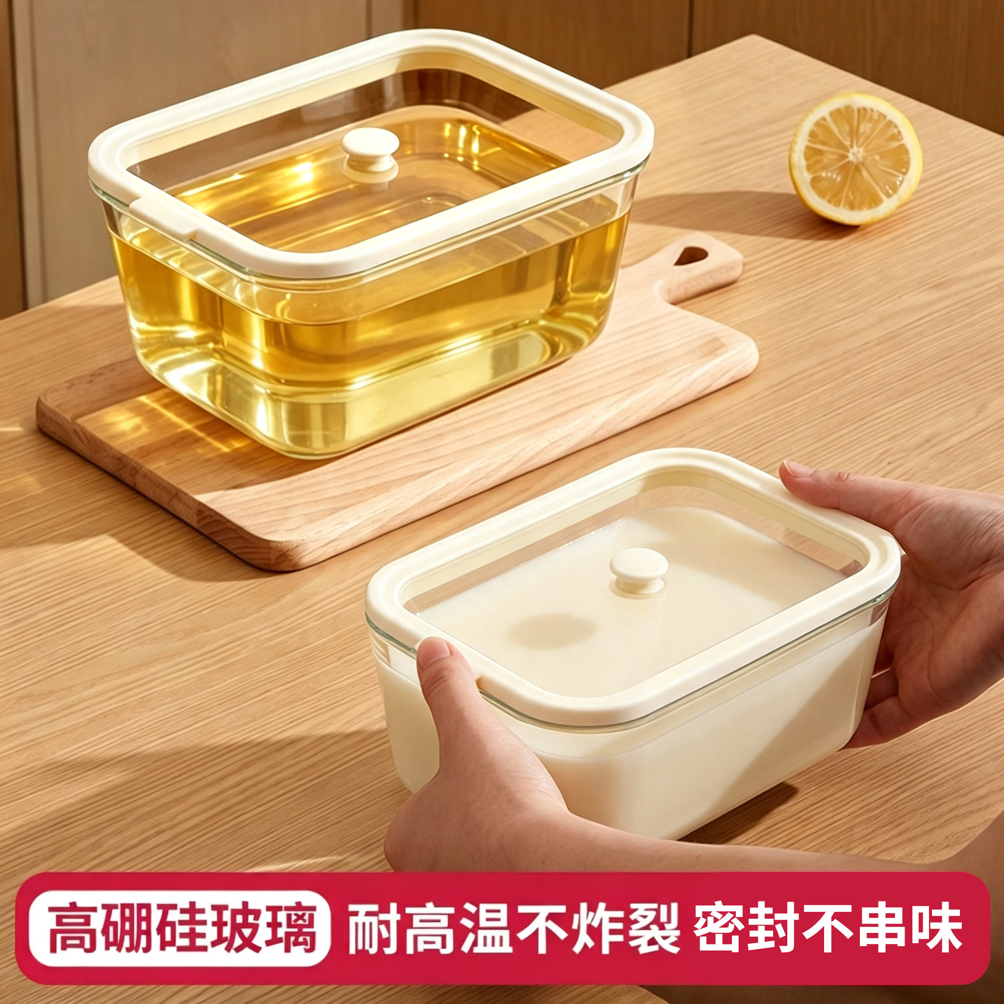 【热油直接倒】高硼硅玻璃猪油罐图片
