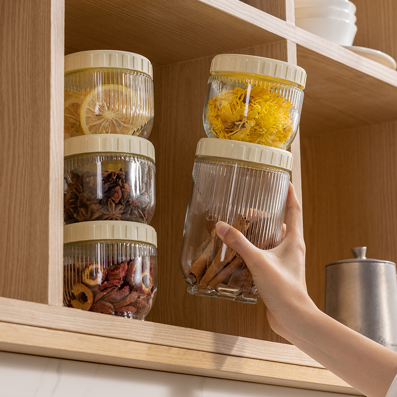 香料收纳盒调味分装瓶调料罐厨房家用玻璃密封八角花椒大料储存罐