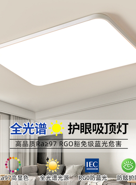客厅灯LED吸顶灯超薄全光谱护眼卧室灯现代简约全屋组合成套灯具
