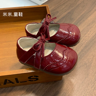 2026秋季新款女宝宝皮鞋红色周岁礼服鞋婴幼儿学步鞋女童单鞋软底