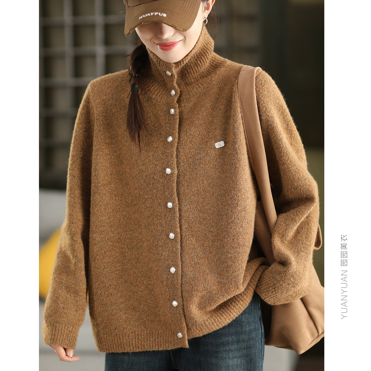 保暖花纱线加厚毛衣针织上衣