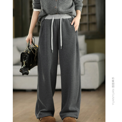 针织棉加绒休闲裤加厚直筒裤