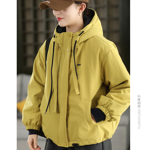 冬季内里仿兔毛厚绒外套女冲锋衣棉袄时尚高密保暖加厚连帽棉服