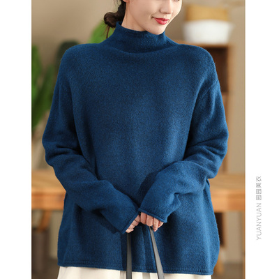 高领时尚宽松针织毛衣软糯