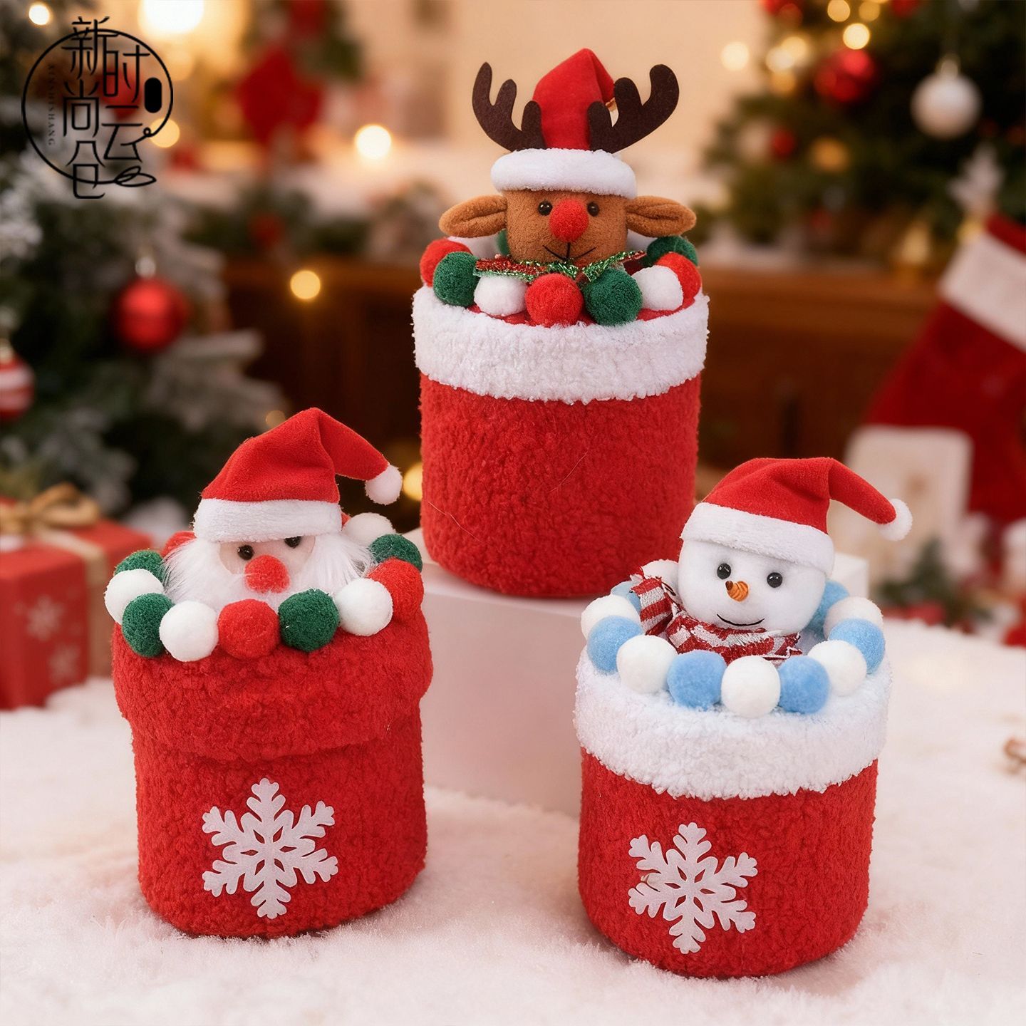 平安夜高颜值绒布苹果盒