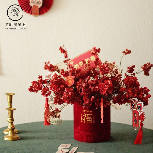 新年花桶素材模板 新年花桶图片下载 小麦优选