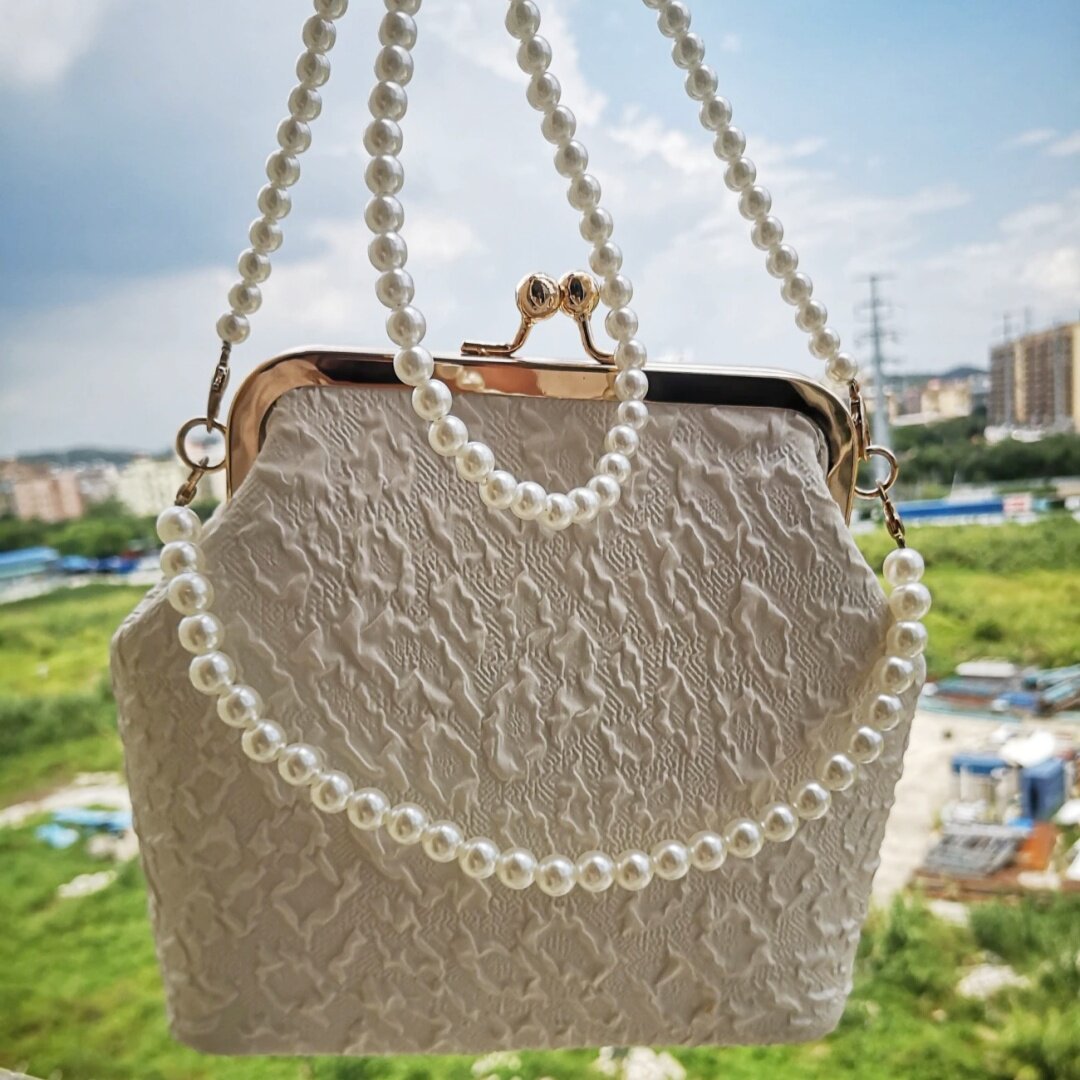 旗袍包2026新款珍珠包斜挎包精致手提包夏天小挎包爆款百搭手机包