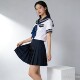 学院风JK制服套装 校服 学生满襟线藏青色水手服百褶裙校供感基础款