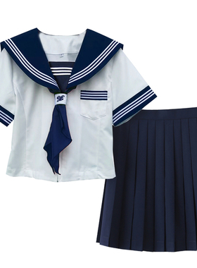 【白川结】原创收腰JK制服套装正统日系白三本基础款校供感水手服
