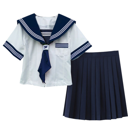 【白川结】原创收腰JK制服套装正统日系白三本基础款校供感水手服