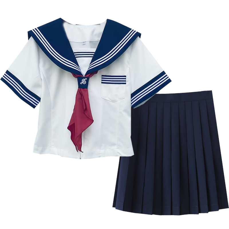 JK制服套装正统日系收腰白三本