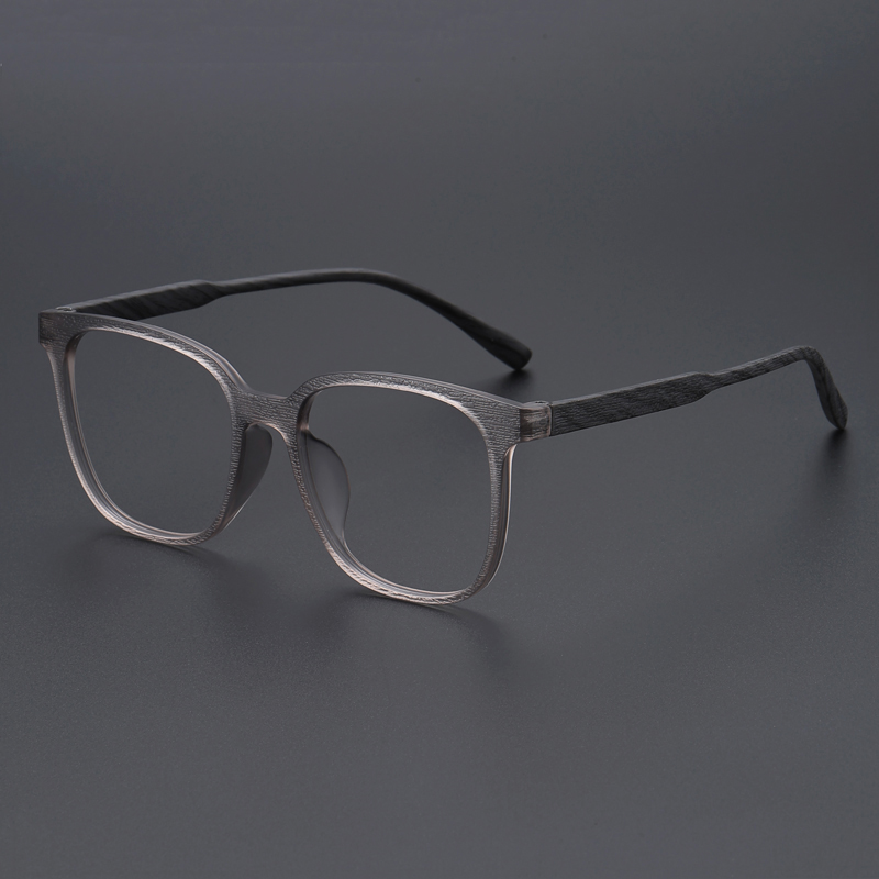 木纹大框近视眼镜架男女文艺复古平光镜架可配防雾防蓝光大脸变色
