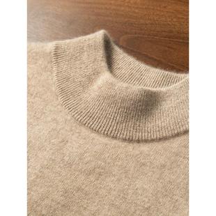 秋冬新款高品质男款100%小山羊绒衫薄款半高领针织套头打底毛衣