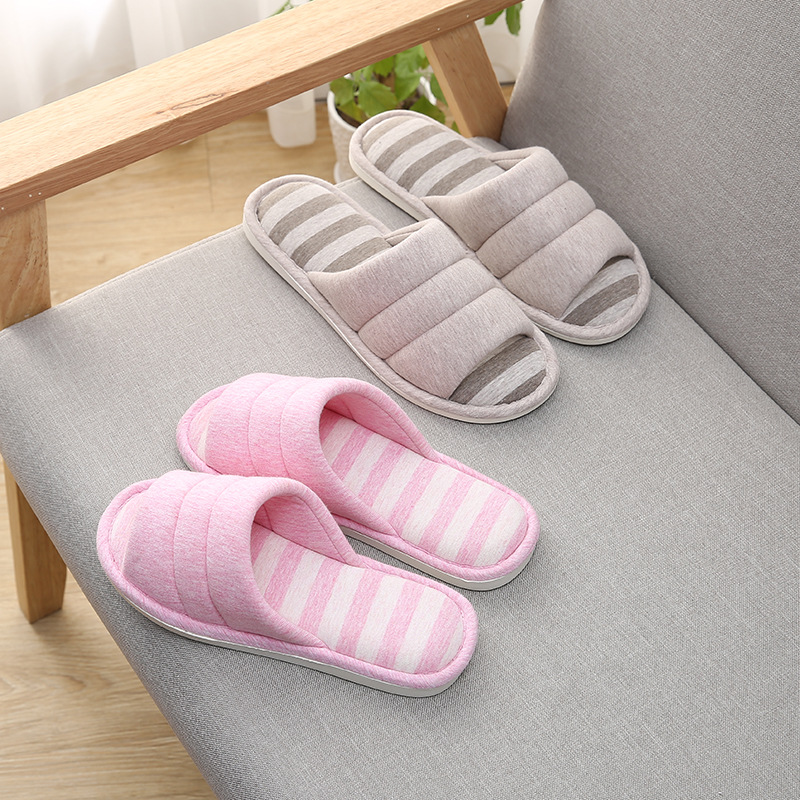 新款亚麻棉情居家木地板家居吸汗男女室内棉拖鞋居家防滑保暖鞋