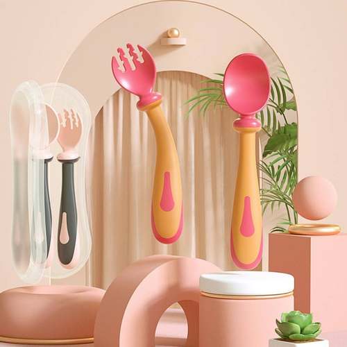 升级版可弯曲婴儿扭扭勺子套装