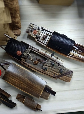 装饰渔船可下水摆件水上漂浮船造景小舟喷泉户外饭店迷你鱼池景观