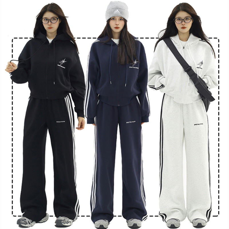 美式炸街运动套装女春季韩版学生宽松显瘦时尚卫衣休闲两件套跑步
