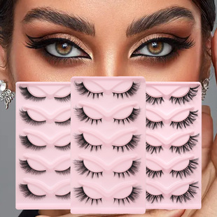 5 Pair Faux Mink Fox Lashes 3D Cat Eye False Eyelashes假睫毛
