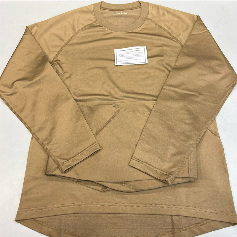 边防巡逻内衣裤黄色轻质保暖内衣