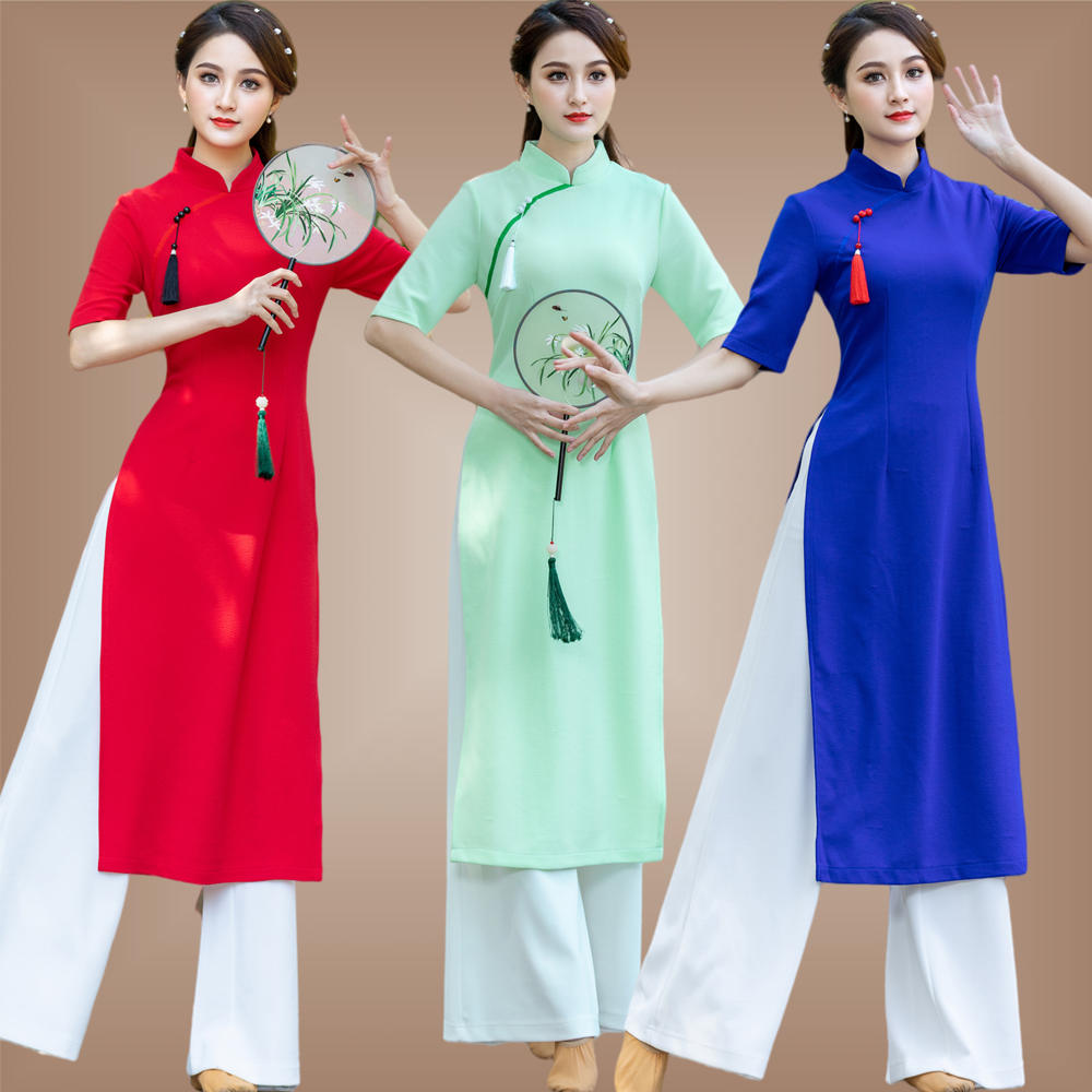 云裳改良旗袍身韵舞蹈服