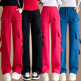 杨丽萍广场舞服装新款冬季加绒加厚跳舞运动裤子鬼步舞阔腿工装裤