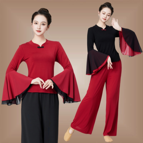 喇叭袖上衣飘逸古典舞练功服