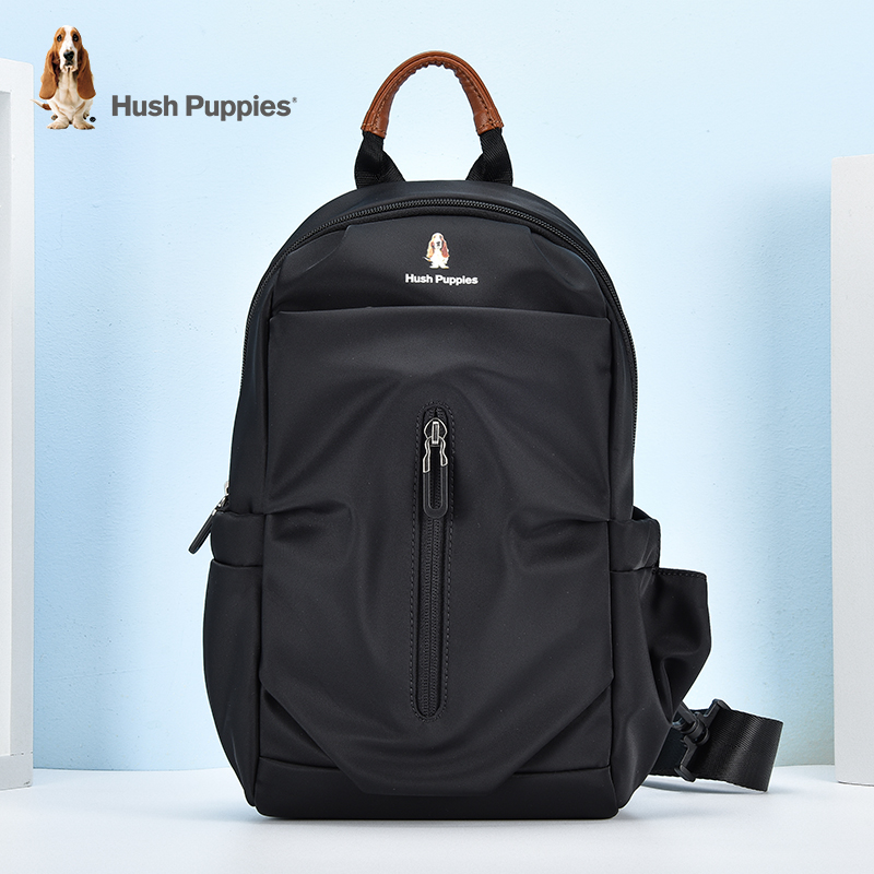 Hush Puppies/暇步士新款潮流时尚百搭单肩包男款复古休闲胸包