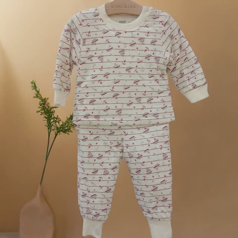 婴儿夹棉衣服秋冬新生宝宝保暖内衣套装纯棉无骨儿童棉袄内穿薄款