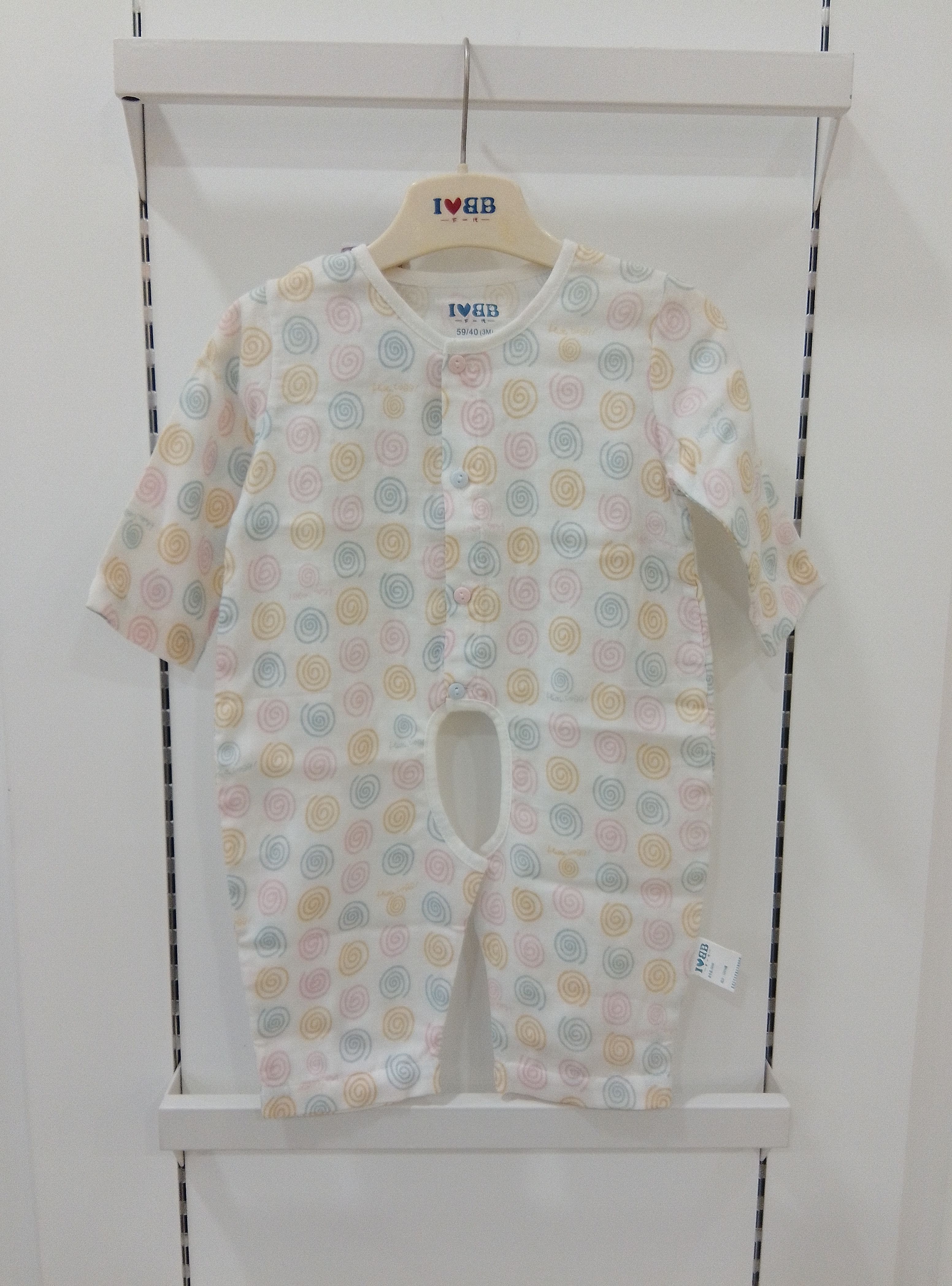 春秋男女婴儿宝宝纱布内衣棒棒糖全开连体哈衣爬服 59 73 A类