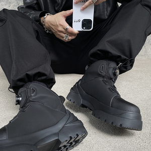 XZ110-9789#马丁靴男厚底英伦复古高帮皮鞋秋冬登山机车短靴P130图片