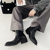 XZ110-25312#英伦风厚底切尔西靴男尖头增高马丁靴黑色短靴P130，男鞋切尔西靴，星座110