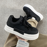 XZ110-25372#休闲厚底增高板鞋男黑色系带百搭舒适潮鞋P125，男鞋休闲鞋，星座110