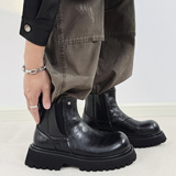 XZ110-251527#英伦风黑色马丁靴短筒厚底切尔西靴百搭大头靴P130，男鞋切尔西靴，星座110