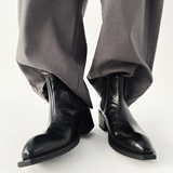 XZ110-25312#英伦风厚底切尔西靴男尖头增高马丁靴黑色短靴P130，男鞋切尔西靴，星座110