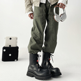 XZ110-25368#英伦风黑色厚底马丁靴男冬季增高工装靴青年潮鞋P135，男装工装外套，星座110