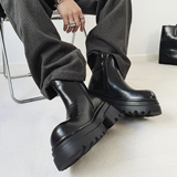 XZ110-251528#英伦风黑色厚底马丁靴冬季保暖中跟短靴通勤P130，男装棉衣，星座110