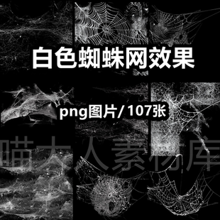 白色蜘蛛网效果恐怖破旧蛛丝png免抠图片万圣节鬼屋元 素ps素材