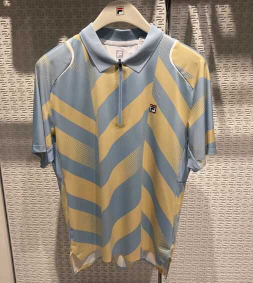 翻领针织运动短袖衫FILA