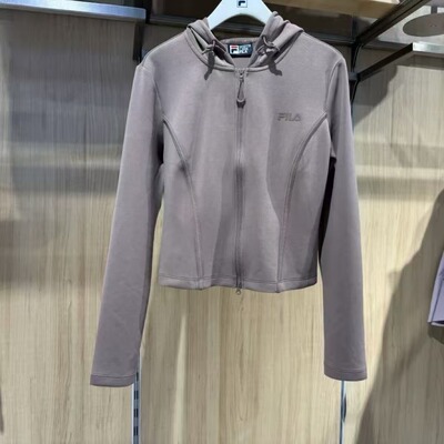 女装简约显瘦修身针织连帽外套