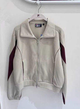 FILA斐乐2025年秋新款女装运动休闲针织休闲拼接外套F11W533501F